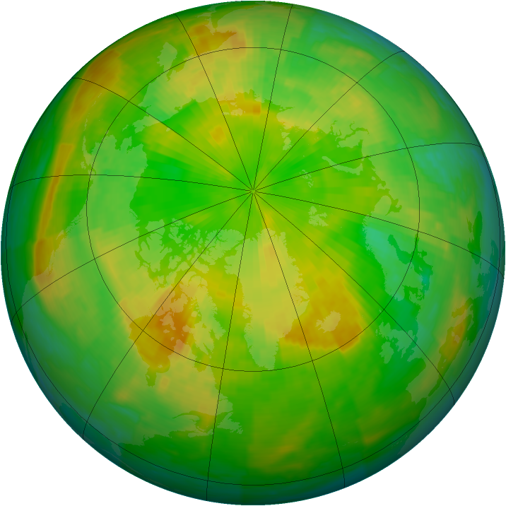 Arctic ozone map for 13 June 1994